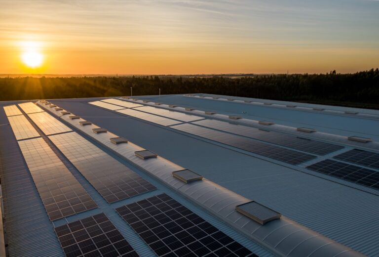 Solarmodule auf Hausdach wandeln Sonnenlicht in nachhaltigen Strom für Einsteiger